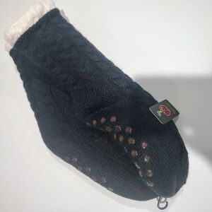 Cozy Black Knit Slipper Socks  Size OSFM